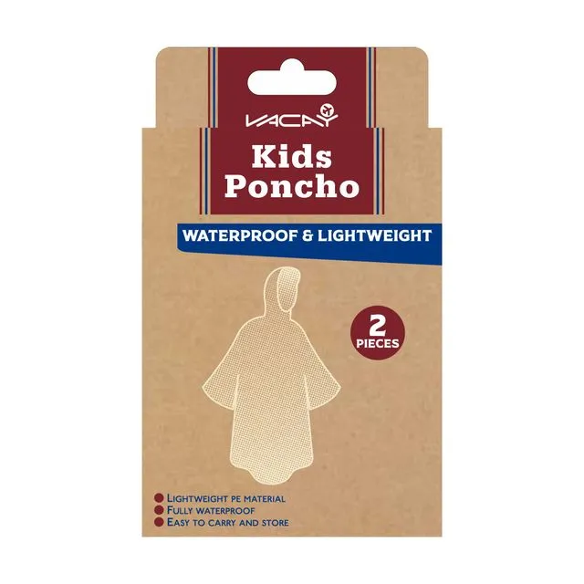 Kids Poncho. Kids Rain Poncho. Lightweight Raincoat with Hood. Kids Rain Jacket. Waterproof Poncho.
