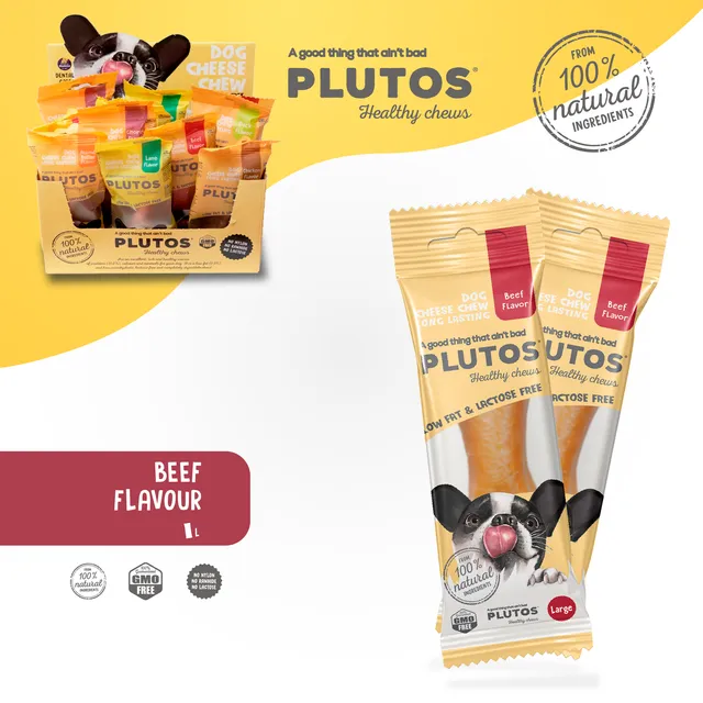 PLUTOS Cheese &amp; Beef Chew Large (Box of 15)