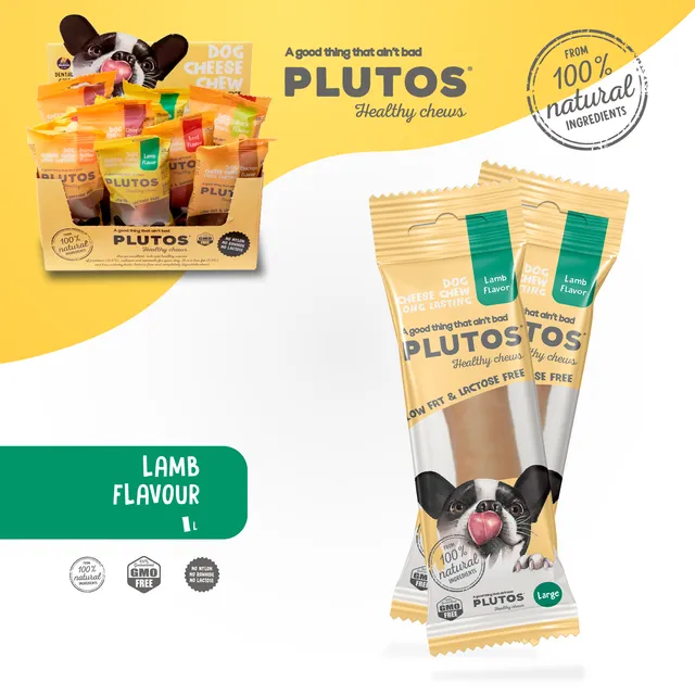PLUTOS Cheese &amp; Lamb Healthy Chew Large (Box of 15)