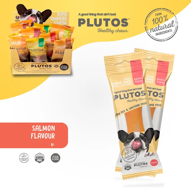 PLUTOS Cheese &amp; Salmon Healthy Chew Small (Box of 24)