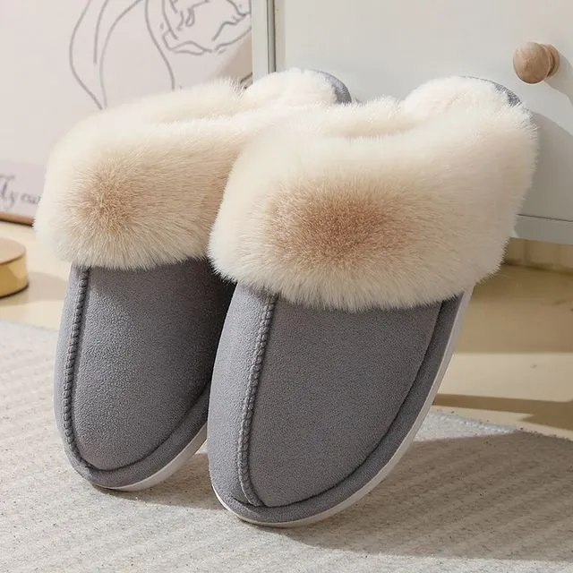 Suede Fluffy Slippers