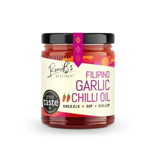 RoniB's Kitchen | Filipino Style | Garlic Chilli Oil | Vegan-Friendly | Artificial-Free | Case of 6