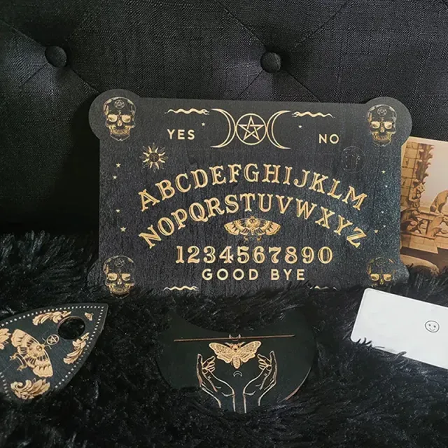 Wooden Divination Pendulum Board Engraved Magic Board Ouija Board Metaphysical Message Witch's Pendulum Board Kit