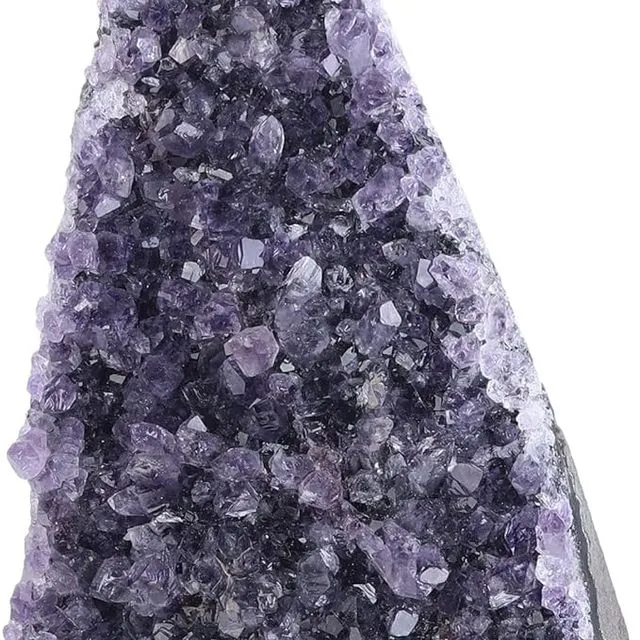 Amogeeli Natural Rough Amethyst Crystal Geode Cluster Specimen for Garden Decor Indoor, Mineral Raw Stone for Reiki Healing Meditation Collection