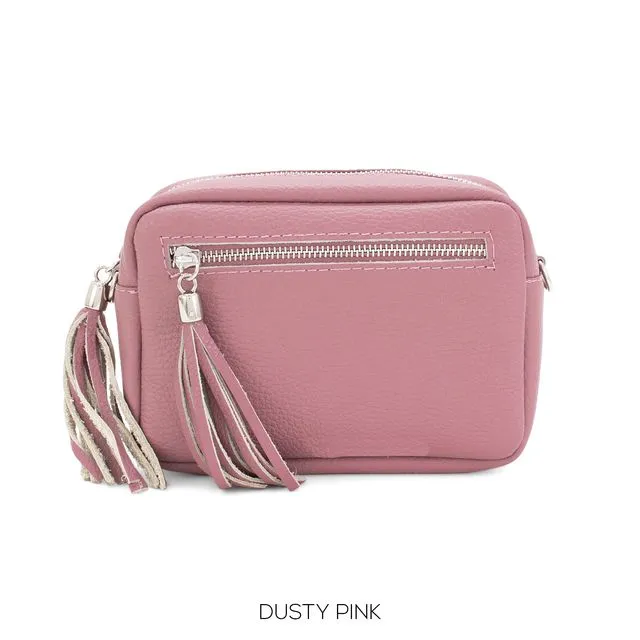 Leather Handbag in Dusty Pink
