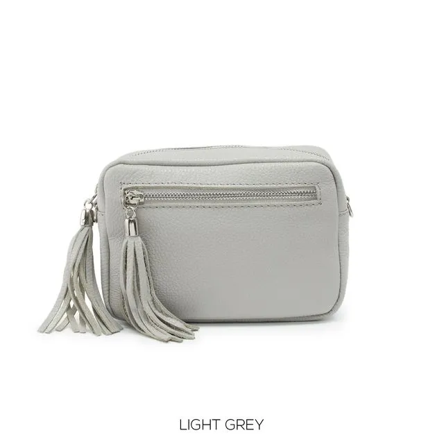 Leather Handbag in Light Grey