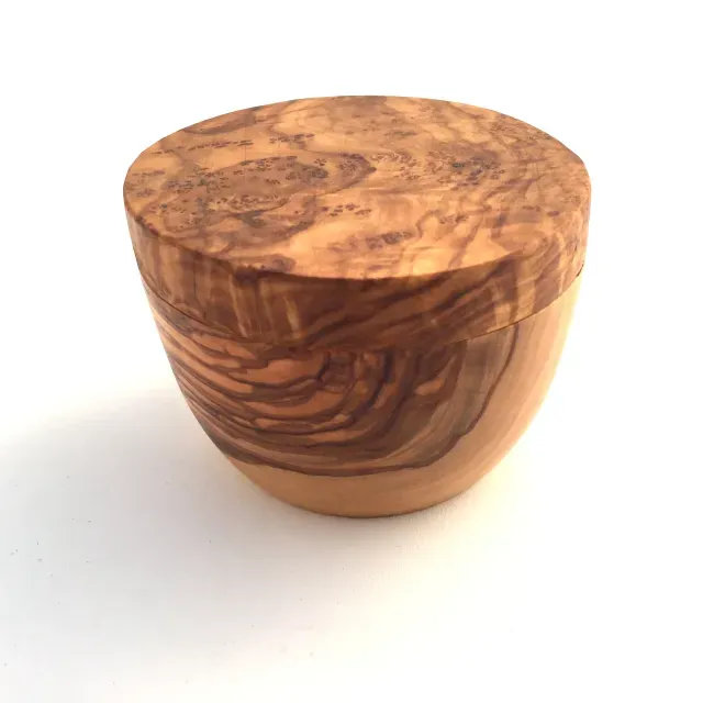 Box with magnetic locking system made of olive wood