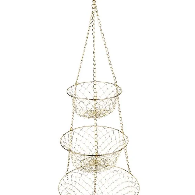 Gold Wire Hanging Basket *