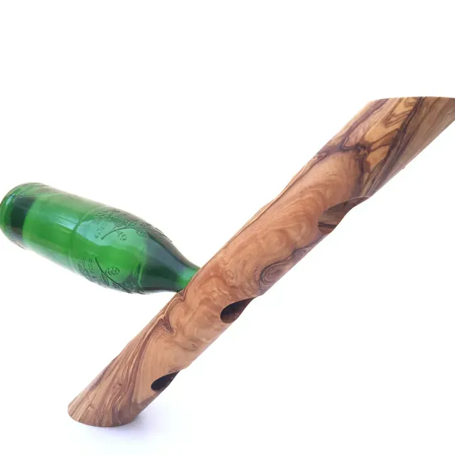 Bottle holder “Trunk” for 3 bottle made of olive wood
