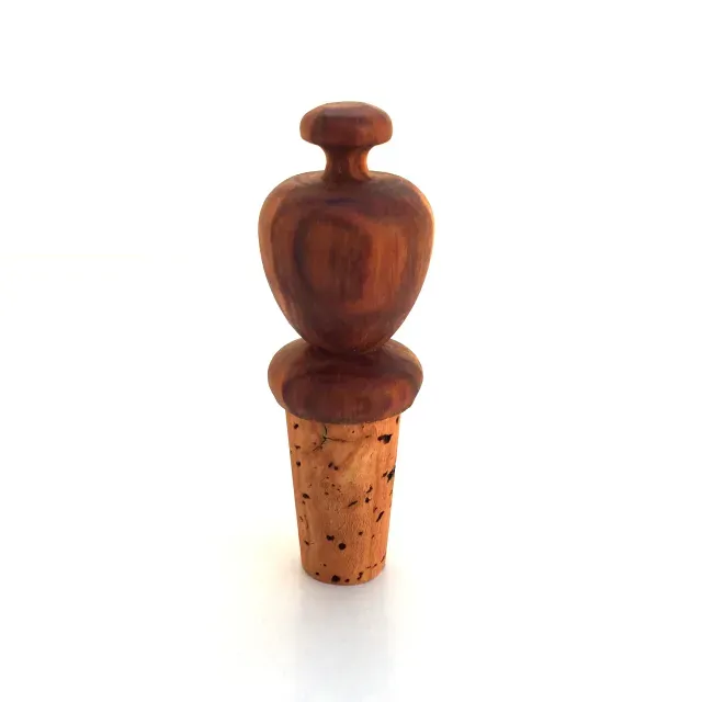 Bottle stopper apple shaped cork made of olive wood