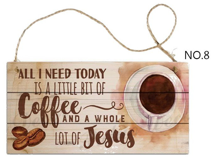 Coffee house sign wooden hanging plaque decoration pendant - 8#