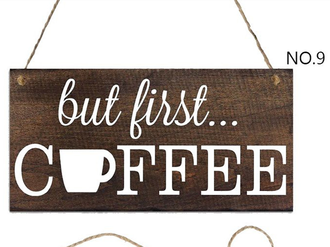 Coffee house sign wooden hanging plaque decoration pendant - 9#