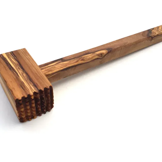Square Meat tenderizer , meat hammer made of olive wood