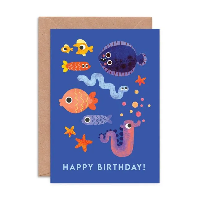 Fish Faces Birthday Card
