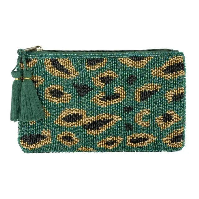 Canyon Green Beaded Pouch