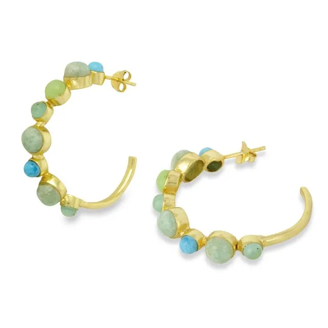 Linden Hoop Earrings Turquoise