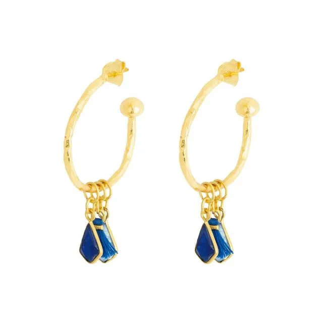 Nicky Navy Small Charm Hoops