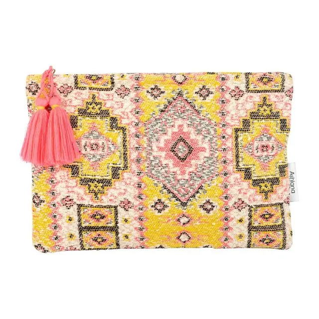 Pink &amp; Yellow Carpet Pouch