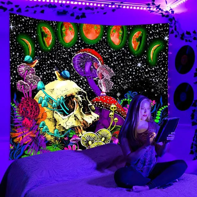 UV fluorescent tapestry wall cloth background cloth decorative cloth hanging cloth - GTYH(174)