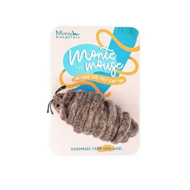 Monte the Mouse - 2M Long Tailed Felt Cat Toy