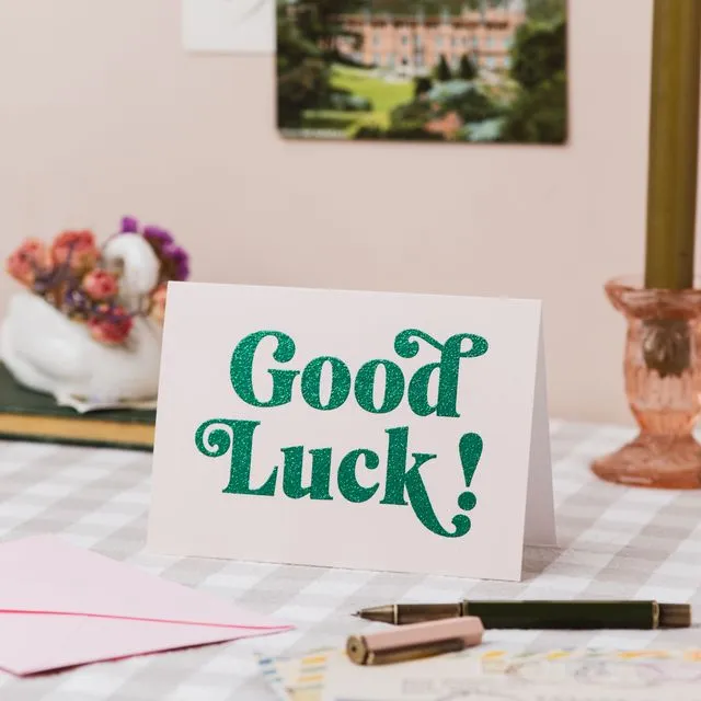 'Good Luck' Card with Biodegradable Glitter