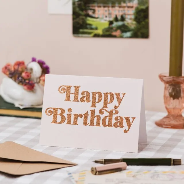 'Happy Birthday' Card with Biodegradable Glitter