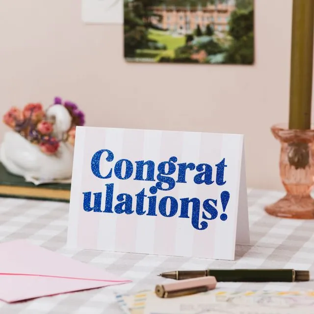 'Congratulations' Card with Biodegradable Glitter