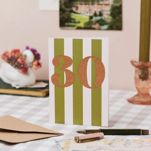 Age 30 Card with Biodegradable Glitter