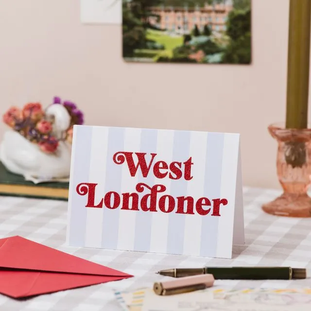 'West Londonder' Card with Biodegradable Glitter