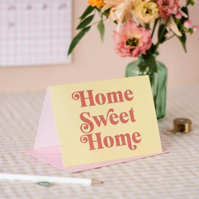 'Home Sweet Home' Card with Biodegradable Glitter