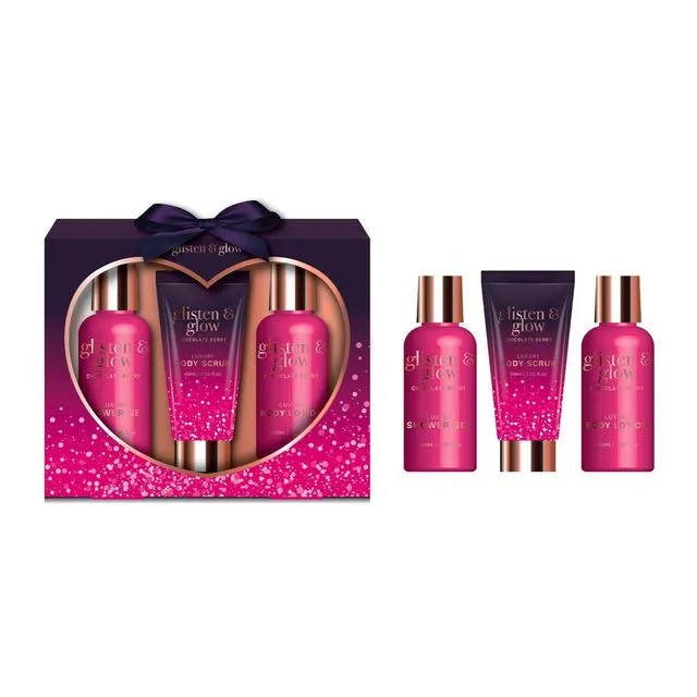 Valentine's Day - Glisten &amp; Glow - Pink bath gift box