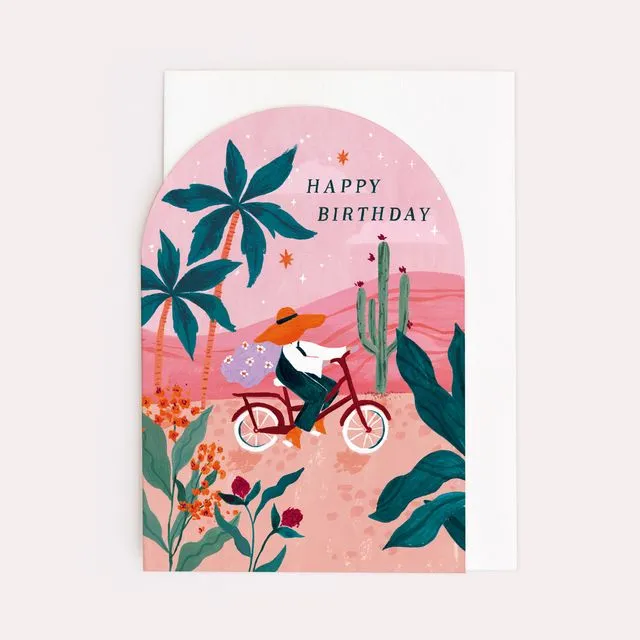 Sunset Bike Birthday Card | Female Birthday Card | Bohemian Birthday Card