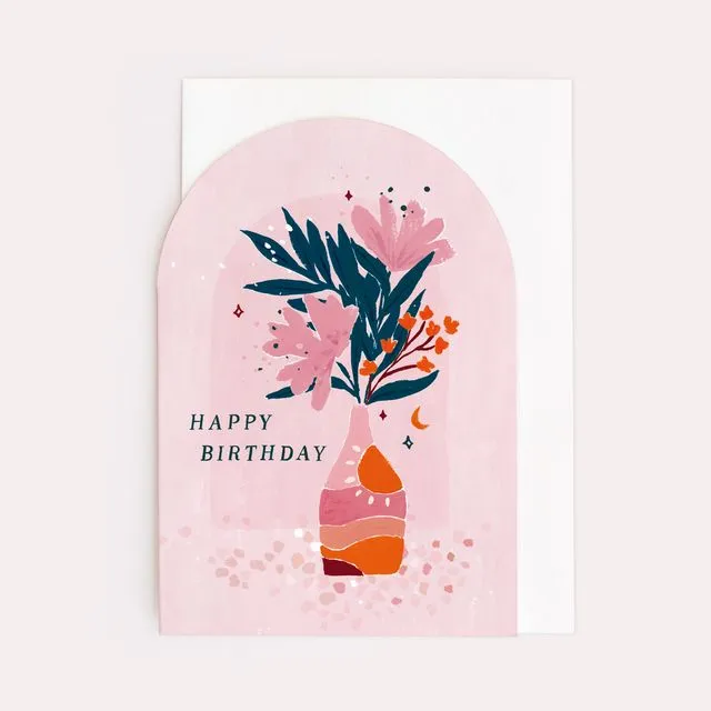Vase Birthday Card | Floral Birthday Card | Flowers Cards | Female Birthday Cards