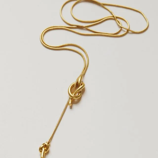 24k Gold plated long sweater necklace - Gold and Silver