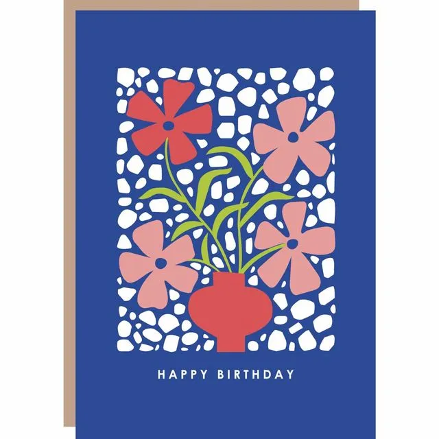 Geum Floral Birthday Card