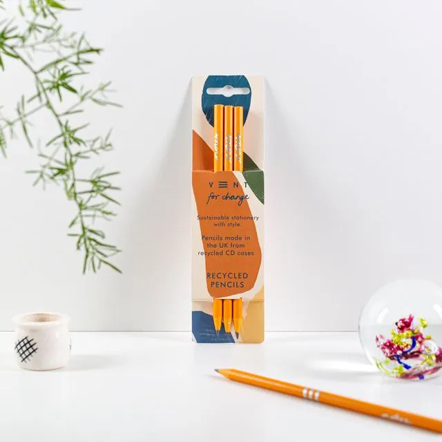 Pencils Pack of 3 recycled - Notes Earth & Clementine