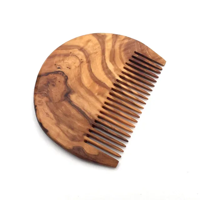 Rounded Comb made of Olive Wood