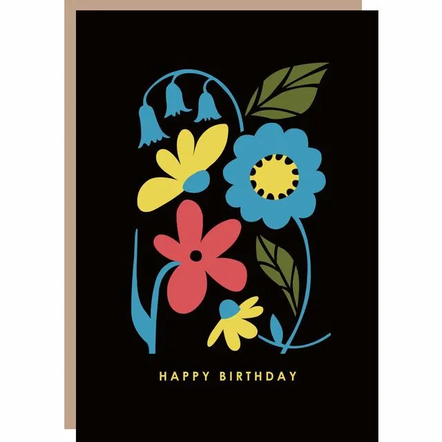 Bluebell Floral Birthday Card
