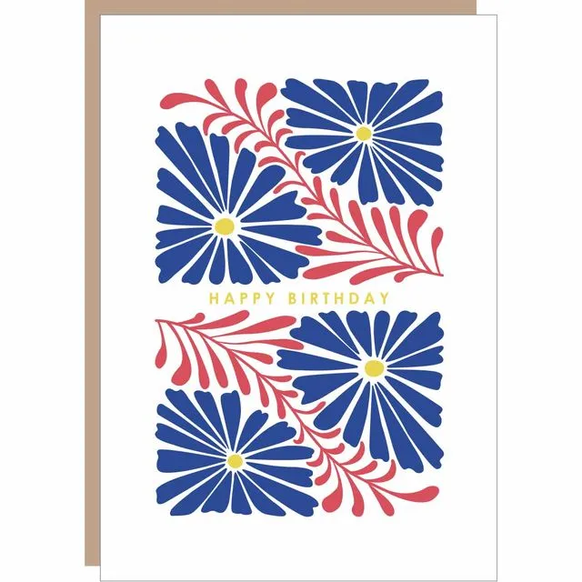 Gerbera Floral Birthday Card