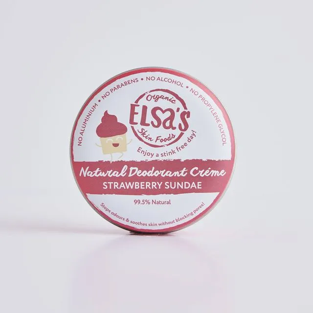 Natural Deodorant Cream - Strawberry Sundae