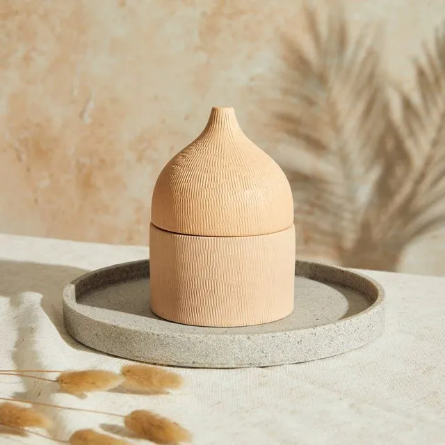 Marrakesh: Rounded Sandstone Candle - Myrrh &amp; Tonka