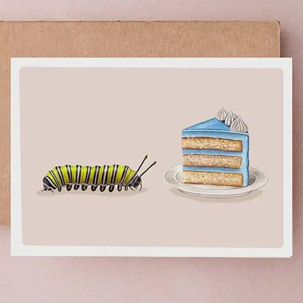 Caterpillar Cake Birthday Card | Funny Birthday Card | Colin