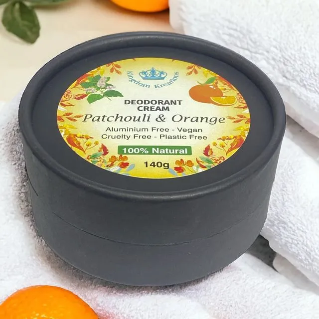 Deodorant Patchouli and Orange Essential Oils, 100% Natural - 140g