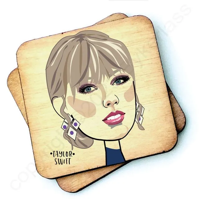 Taylor Swift Character Wooden Coaster - RWC1 - Pack of 6