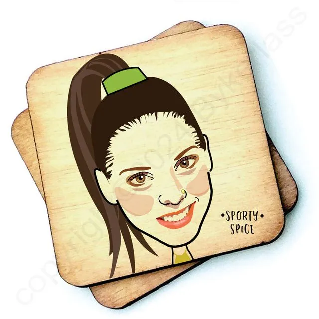 Sporty Spice Character Wooden Coaster - RWC1 - Pack of 6