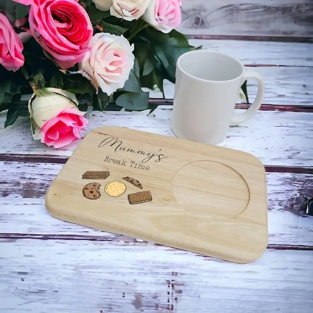 Wooden Mummy Biscuits Mug Board Serving Tray