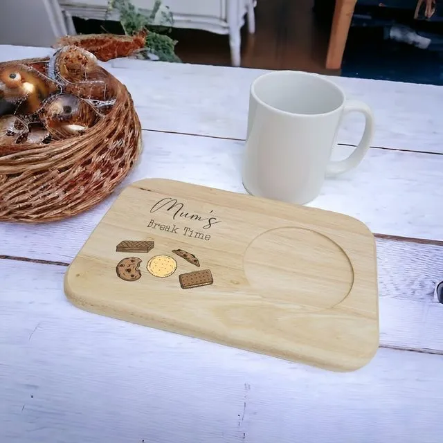 Wooden Mum Biscuits Mug Board Serving Tray