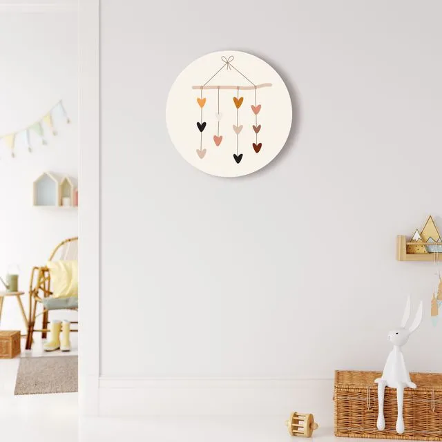 Wall Roundie - Hanging Hearts