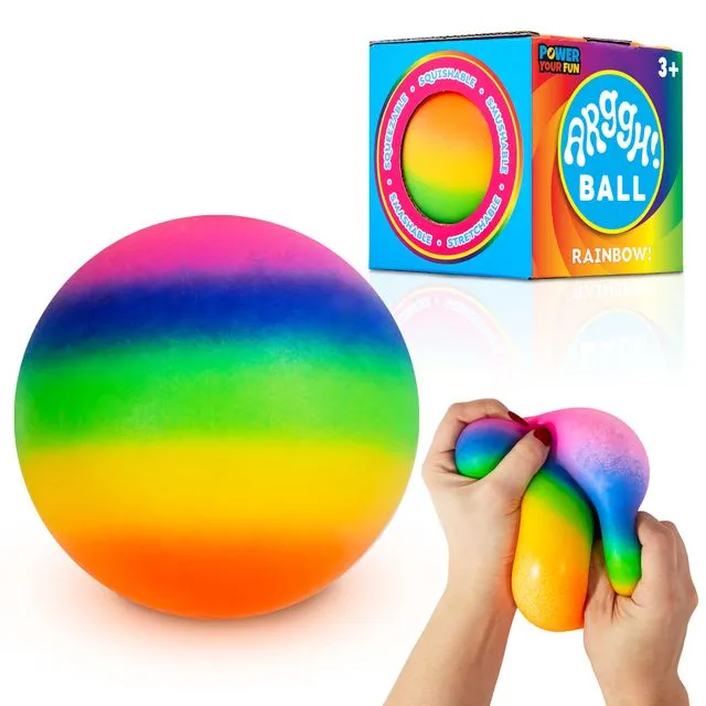 Power Your Fun Arggh Rainbow Giant Stress Balls for Adults - 3.75 Inch
