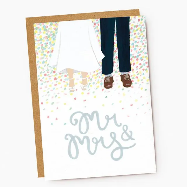 Mr & Mrs Feet Wedding Card